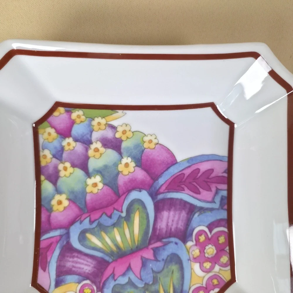 Baum Brothers Full Bloom Fine Porcelain Catchall Entryway Hallway Dish Boxed